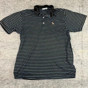 Camisa Polo Peter Millar Para Hombres Negra y Azul Golf Bellota Bordada “Grande” Sin Etiqueta - Imagen 1 de 7