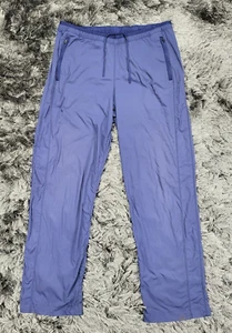 REI Co-Op Track Pants Mens Medium 32X28 Blue Outdoor Logo Zip Pockets Drawstring - Picture 1 of 21