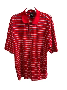 Foot Joy Golf Polo Red, Blue And White Stripes - Picture 1 of 3