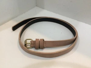 Womens Fashion Waist Belt Sizes 33 to 37 Inches Tan Pink Gold Tone Buckle F9 - Picture 1 of 6