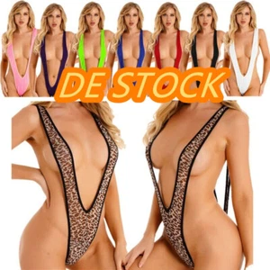 DE~Sexy Damen Micro Bikini Monokini Bikini Badeanzug V Sling Bodysuit Stringbody - Bild 1 von 115