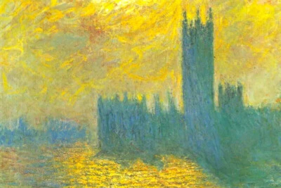 Claude Monet Houses Of Parliament At Sunset French Impressionist Poster 12x18 - Image 1 of 3