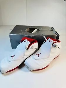 Scarpe Nike Air Jordan 18 OG bianche Varsity rosse 2003 305869-161 uomo taglia 9,5 LEGGI - Foto 1 di 9