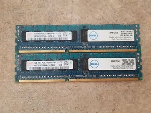 HYNIX 8GB 2X4GB 1RX4 PC3L-10600R-9-11-C2 HMT351R7CFR4A-H9 SERVER MODULE / L5-1 - Picture 1 of 5