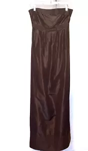 J. Crew Silk Maxi Strapless Formal Dress Lined Brown Women's 6 New with tags - Picture 1 of 11