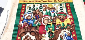 Vintage Fabric * Deck the Halls * 100% Cotton- 34" x 42" Teresa Kogut 4 patterns - Picture 1 of 13