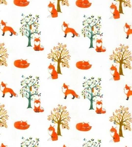 Material de tela de diseño de impresión digital de algodón - ZORROS FOREST - Imagen 1 de 1