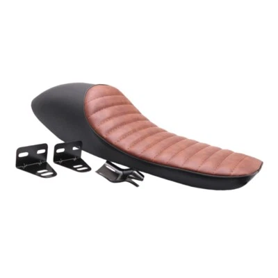 Asiento Largo Joroba Estampado Leopardo Retro Negro Para Café Racer Old School CB Personalizado Foto 1 de 4