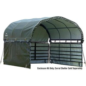 12 ft. D x 12 ft. W Livestock and Agricultural Corral Shelter in Green - Picture 1 of 12
