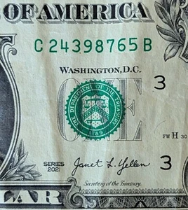 2021 $1 fancy serial, complete scattered mixed ladder, 1 to 8. C 24398765 B - Picture 1 of 4