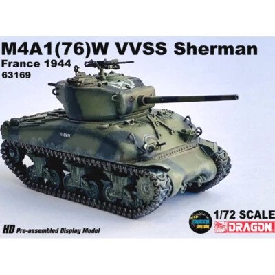 1/72 American M4A1 (76) W VVSS Sherman tanque francés 1944 modelo de tanque Foto 1 de 4