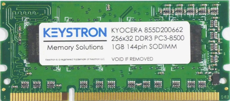 Keystron 855D200662 Kyocera SD-144-1GB 1GB DDR3 144-pin DIMM Memory - Image 1 of 2