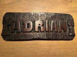 Namensschild , Handarbeit, Unikat, Namensschriftzug Adrian, Holz - Bild 1 von 2
