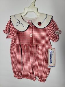 Buster Brown Red And White Check Romper Size 18 Months New With Tags