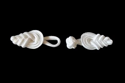 Unotrim Black, Off-White or White Chinese Frog Button Closure Knot Fastener 3" - Image 1 of 4