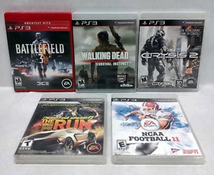 PS3 - 5 Game Lot - Battlefield 3, Crysis, NCAA 11, The Walking Dead & Need Speed - Picture 1 of 11