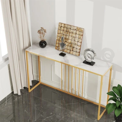 Marble Console Table Narrow Slim Hallway Entryway Accent Table Open Side Table - Image 1 of 4