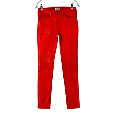 Pantalones de mezclilla Zadig & Voltaire para mujer rojos ajustados de cuero de cordero talla 36 EUR Foto 1 de 4