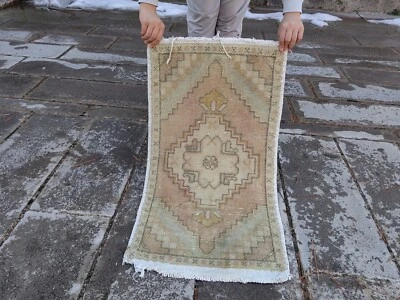 Vintage Hand Knotted Oushak Runner, Turkish Wool Rug, Bohemian Style Runner - Image 1 of 4