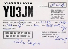1984 KOPER CAPODISTRIA Yugoslavia Amateur Radio QSL Card 16629