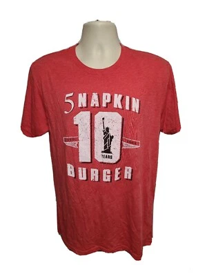 5 Napkin Burger 10 Years Anniversary Adult M/ L Red TShirt - Image 1 of 4
