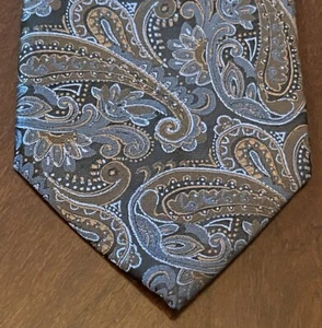 Platinum Designs Blue Brown Hand Made Polyester Men’s Neck Tie Made In China - Picture 1 of 9