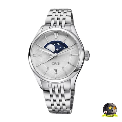 Oris Artelier Grande Lune Date Diamonds 36mm Moon Phase 01 763 7723 4051 NEW - Image 1 of 4