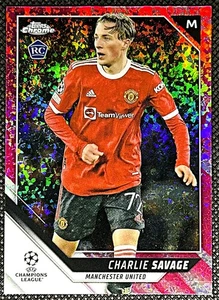 2021-22 Topps Chrome UCL Pink Mini Diamond /175 #70 Charlie Savage (RC) - Man U. - Picture 1 of 2