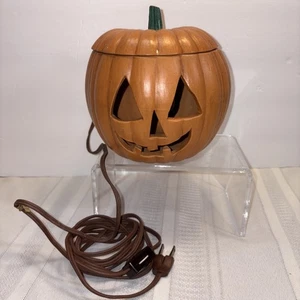 Vintage Halloween Leuchte Keramik Jack-O-Laterne beleuchtet 70er Jahre. - Bild 1 von 14