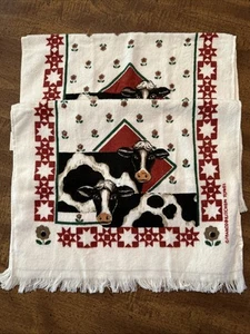 Set Of 2 Franco Kitchen Towels Country Farmhouse Cows NEW - Picture 1 of 8