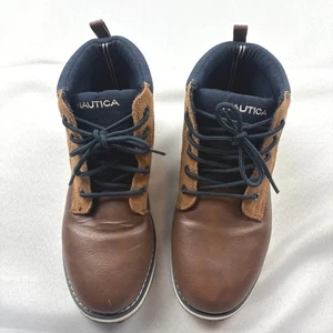 Nautica Aport Niños Marrón Imitación Cuero Gamuza Botines Juveniles Informales Zapatos de Vestir - Imagen 1 de 11