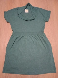 C KEER Anthropologie Stretchy Soft Teal Green Cowl Neck Shift Dress L - Picture 1 of 11