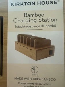 Bamboo Charging Station for Multiple Devices (Natural) Wood Device Organizer - Picture 1 of 4