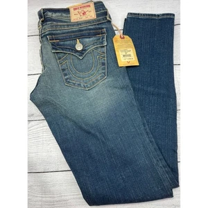 True Religion Julie Core Skinny Jeans Blue Storm W1059CR3 Size 28 NWT - Picture 1 of 10