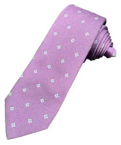 Seven 7 Fold Tie 100% Silk Purple Blue Geometric Morigi Milano Made Italy 62" - Picture 1 of 11