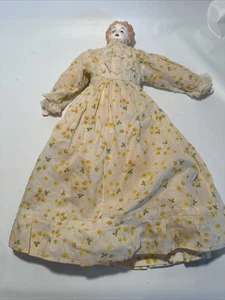 Antique German 17” Doll Blonde Cloth Body Except For Hands Feet And Head - Picture 1 of 18