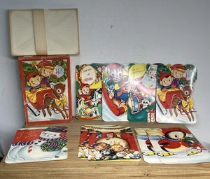 Set Of 10 Vintage Christmas Cards, Unused, With Original Box & Envelopes - Bild 1 von 14