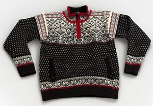 Icewear Bergen Windcutter Norwegian 1/4 Zip Sweater Lined Wool Fair Isle L NWOT - Picture 1 of 4