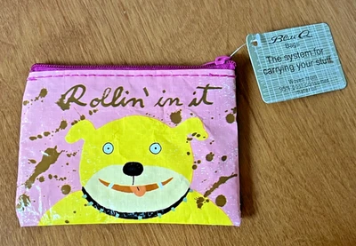 Monedero Q azul Rollin’ In It perro amarillo NUEVO Foto 1 de 4