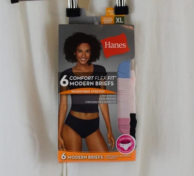 Hanes 6 PACK Women's Microfiber Stretch Underwear Assorted Colors Size XL - Image 1 of 3