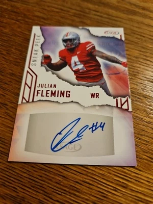 2023 SAGE SNEAK PEEK AUTO OF JULIAN FLEMING - OHIO STATE CARD # SPA-JF - Image 1 of 2