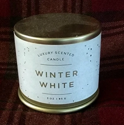 Illume - Winter White Vanity Tin Soy Candle - New 3 Oz Mini - Image 1 of 3