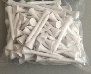 200 Ct Professional Tee 2 1/8" Wood Tees WHITE Color Short - Picture 1 of 2