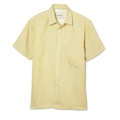Native North Mens Size Medium or Large Yellow Striped Short Sleeve Bureau Shirt - Image 1 of 4