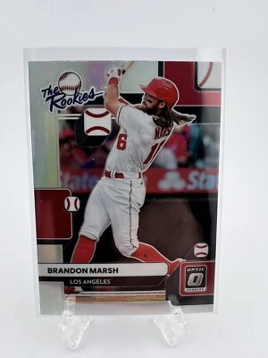2022 Brandon Marsh Donruss Optic the Rookies Silver Prizm RC TR-8 (EX) - Image 1 of 2