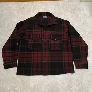 Vintage Pendleton Mackinaw Jacket Mens M/L Red Cruiser Wool Heavy Jac Shirt Boxy - Picture 1 of 11