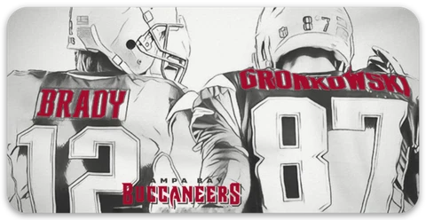 Tampa Bay Buccaneers Tom Brady Rob Gronkowski B&W jersey together again MAGNET Cover