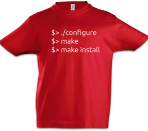 Configure Make Install Boys T-Shirt Fun Geek Nerd Computer Science Scientist - Picture 1 of 1
