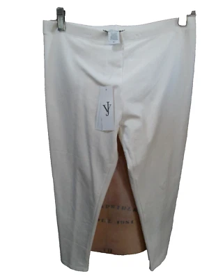 JOAN VASS BLANCO CULTIVOS ELÁSTICOS ¡NUEVO CON ETIQUETAS! TALLA M/1 SUAVE MEZCLA ALGODÓN TELA PULL ONSTYLE Foto 1 de 4