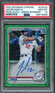 BB - 2020 - Bowman Chrome - Green Shimmer - #CPAJA - Jacob Amaya - PSA 10 - Imagen 1 de 2
